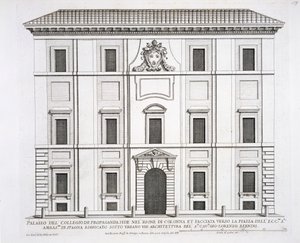 Palácio do Colégio de Propaganda Fide, de &39;Palazzi di Roma&39;, parte II, publicado em 1670